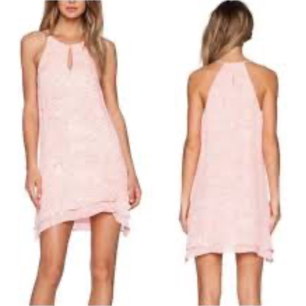 Parker Pink Priscilla Etude Quake Shift Dress 100% Silk
Keyhole Halter M